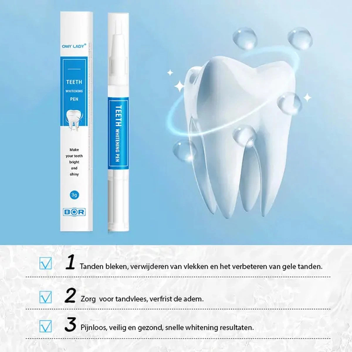 BOR Tanden Bleekpen - Tanden Bleken - Tandenbleekset - Whitening Pen - Tandenblekers - Wittere Tanden - Teeth Whitening Pen - Tanden Bleker 2 BOR Tanden Bleekpen - Tanden Bleken - Tandenbleekset - Whitening Pen - Tandenblekers - Wittere Tanden - Teeth Whitening Pen - Tanden Bleker - Afbeelding 2