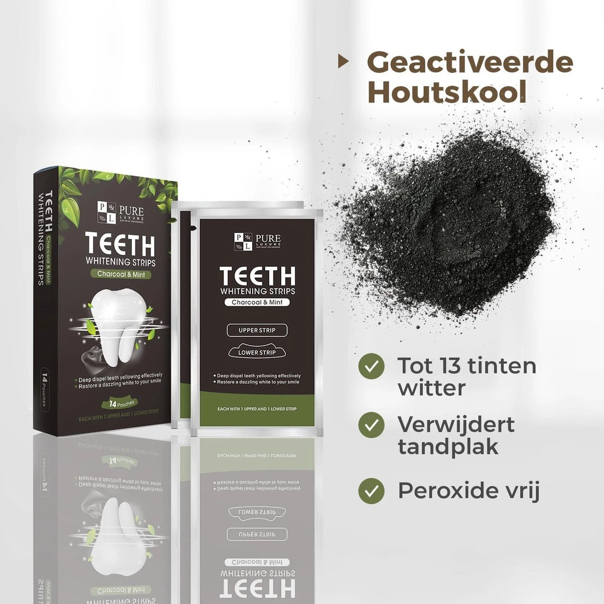 De Tanden Bleker - Pure Luxure - Professionele Tandenbleek Strips - 28 Strips - Teeth Whitening Strips - Wittere Tanden - Zonder Peroxide - Tanden Bleken 4 De Tanden Bleker - Pure Luxure - Professionele Tandenbleek Strips - 28 Strips - Teeth Whitening Strips - Wittere Tanden - Zonder Peroxide - Tanden Bleken - Afbeelding 4