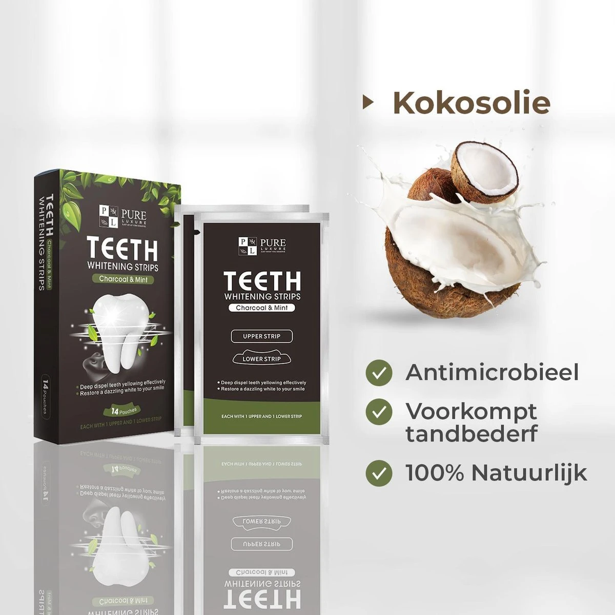 De Tanden Bleker - Pure Luxure - Professionele Tandenbleek Strips - 28 Strips - Teeth Whitening Strips - Wittere Tanden - Zonder Peroxide - Tanden Bleken 5 De Tanden Bleker - Pure Luxure - Professionele Tandenbleek Strips - 28 Strips - Teeth Whitening Strips - Wittere Tanden - Zonder Peroxide - Tanden Bleken - Afbeelding 5