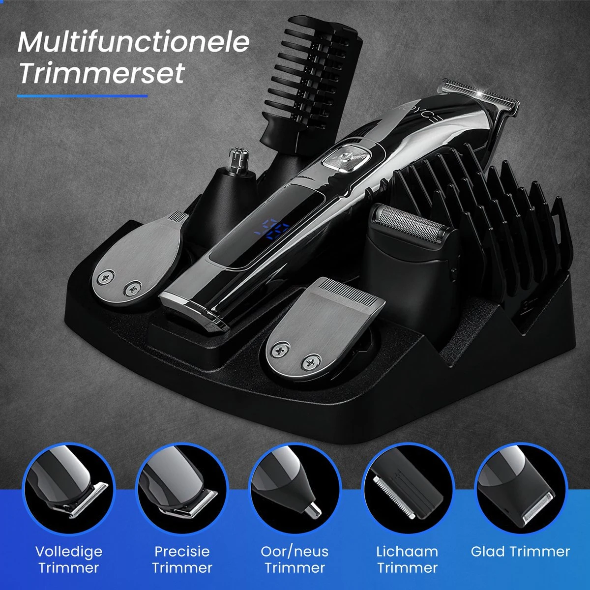 Professionele Trimmer 11 In 1 - Baardtrimmer Mannen - Waterdicht - Haartrimmer - Trimmer Mannen - Complete Set 9 Professionele Trimmer 11 In 1 - Baardtrimmer Mannen - Waterdicht - Haartrimmer - Trimmer Mannen - Complete Set - Afbeelding 9