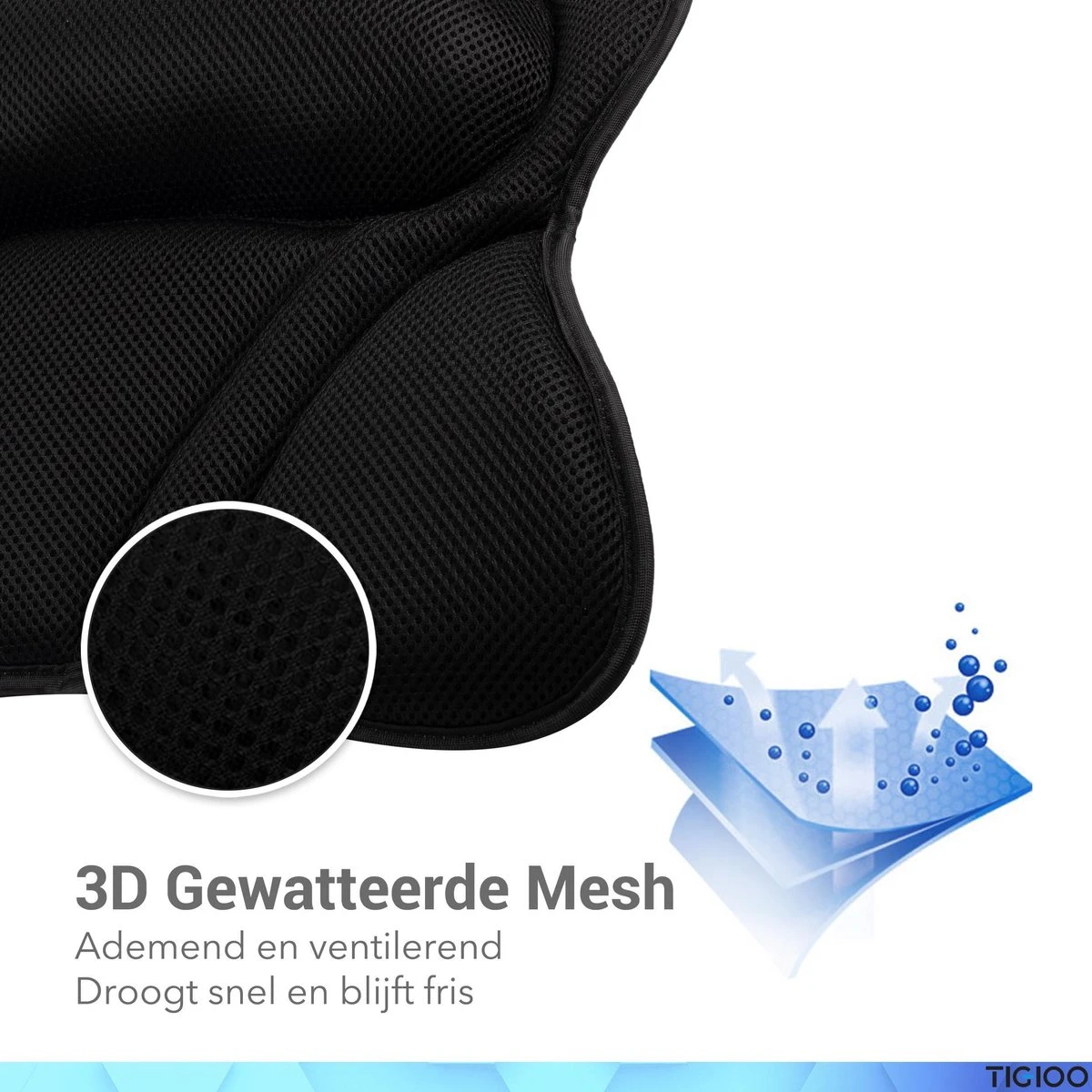 TIGIOO Luxe Home Spa Badkussen Small - Zwart Kussen Voor In Bad - Met 6 Zuignappen - Extra Comfort 3 TIGIOO Luxe Home Spa Badkussen Small - Zwart Kussen Voor In Bad - Met 6 Zuignappen - Extra Comfort - Afbeelding 3