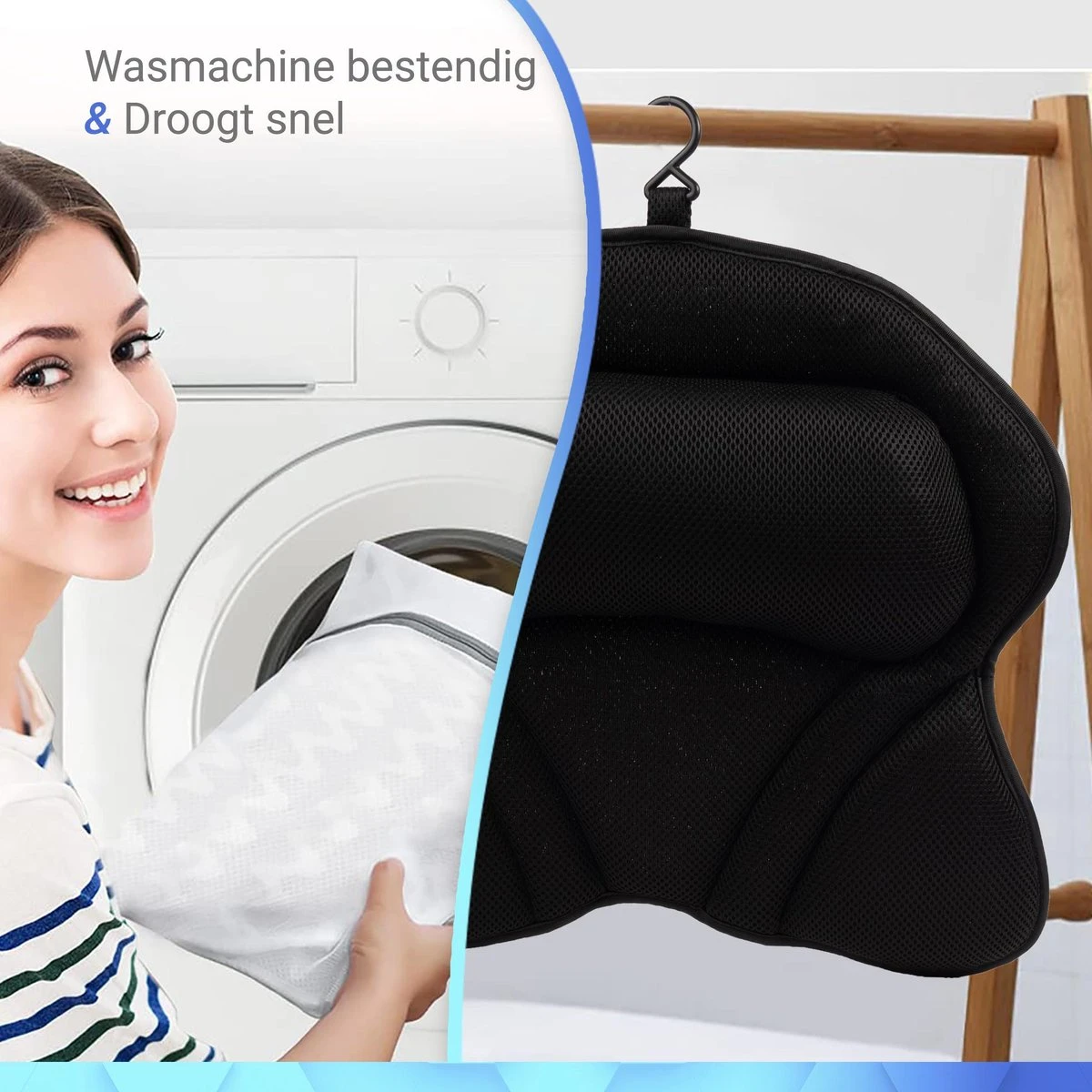 TIGIOO Luxe Home Spa Badkussen Small - Zwart Kussen Voor In Bad - Met 6 Zuignappen - Extra Comfort 5 TIGIOO Luxe Home Spa Badkussen Small - Zwart Kussen Voor In Bad - Met 6 Zuignappen - Extra Comfort - Afbeelding 5