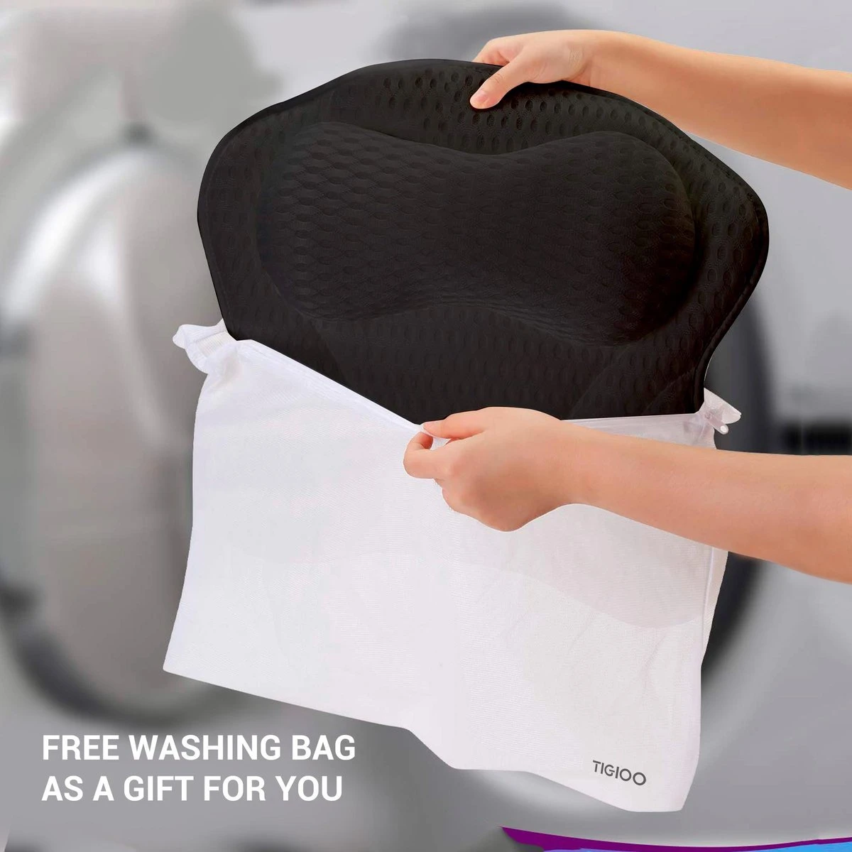 TIGIOO Luxe Home Spa Badkussen Small - Zwart Kussen Voor In Bad - Met 6 Zuignappen - Extra Comfort 7 TIGIOO Luxe Home Spa Badkussen Small - Zwart Kussen Voor In Bad - Met 6 Zuignappen - Extra Comfort - Afbeelding 7