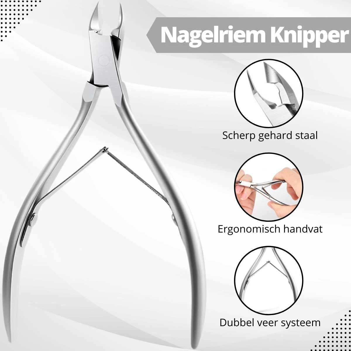3 Delige Nagelriem Knipper Set - Cuticle Pusher Duwer Verwijderaar Trimmer Mesje - Bokkenpootje Nagels 2 3 Delige Nagelriem Knipper Set - Cuticle Pusher Duwer Verwijderaar Trimmer Mesje - Bokkenpootje Nagels - Afbeelding 2