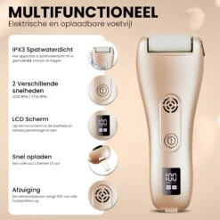 BAESS Elektrische Eeltverwijderaar - 3 Slijprollen - Afzuiging - Oplaadbaar - Goud -Verzorgingsproducten 1200x1200 725