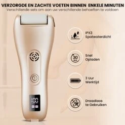 BAESS Elektrische Eeltverwijderaar - 3 Slijprollen - Afzuiging - Oplaadbaar - Goud -Verzorgingsproducten 1200x1200 726