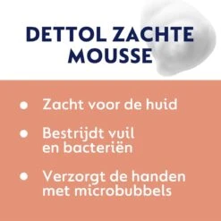 Dettol - Handzeep - Zachte Mousse - Antibacterieel - Roos & Kersenbloesem - 6 X 250 Ml 13 Dettol - Handzeep - Zachte Mousse - Antibacterieel - Roos & Kersenbloesem - 6 X 250 Ml -Verzorgingsproducten 1200x1200 821