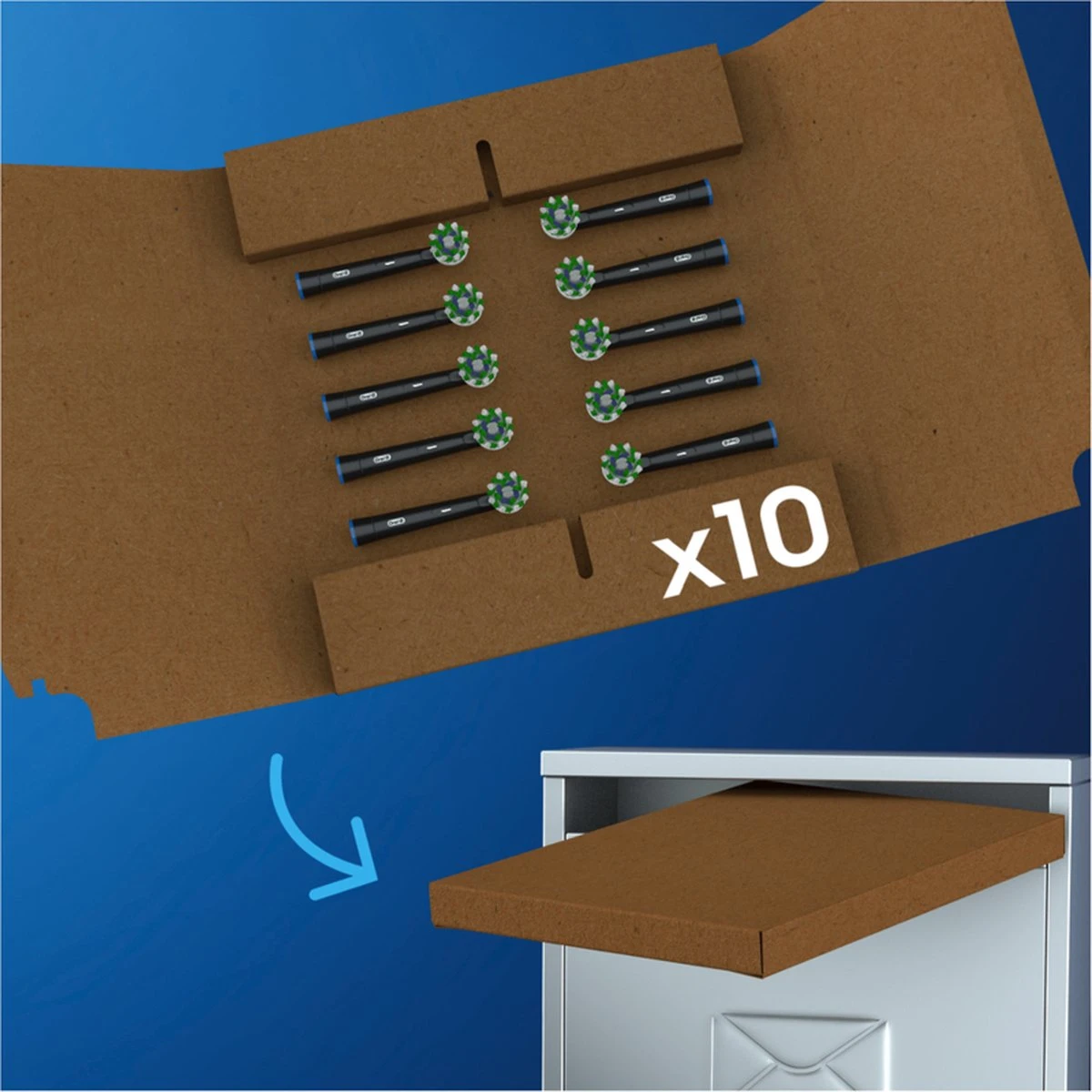 Oral B Oral-B CrossAction - Met CleanMaximiser-technologie - Opzetborstels - Zwart - 10 Stuks 2 Oral B Oral-B CrossAction - Met CleanMaximiser-technologie - Opzetborstels - Zwart - 10 Stuks - Afbeelding 2