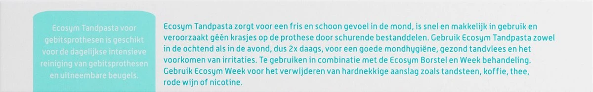 Ecosym Tandpasta - Kunstgebitreiniging - 75 Ml 10 Ecosym Tandpasta - Kunstgebitreiniging - 75 Ml - Afbeelding 10
