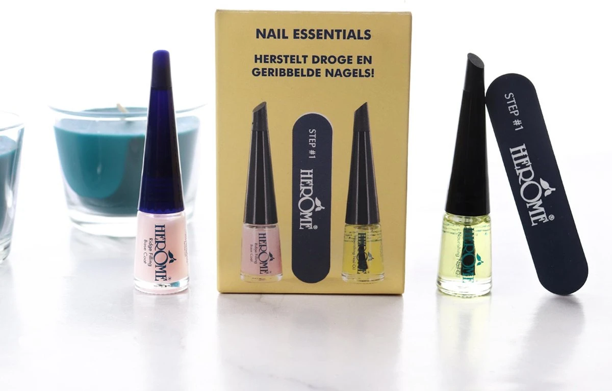 Herome 3 In 1 Manicure Nagelverzorging Set (Nail Essentials Geel) – Nagelset Voor Droge En Geribbelde Nagels – Base Coat, Vijl En Voedende Nagelolie – Voor Egale En Flexibele Nagels 9 Herome 3 In 1 Manicure Nagelverzorging Set (Nail Essentials Geel) – Nagelset Voor Droge En Geribbelde Nagels – Base Coat, Vijl En Voedende Nagelolie – Voor Egale En Flexibele Nagels - Afbeelding 9