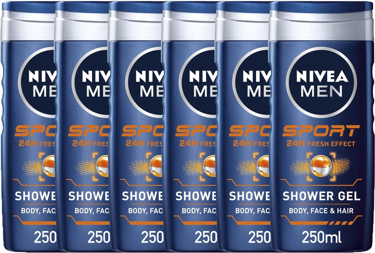 NIVEA MEN Sport - 6 X 250 Ml - Voordeelverpakking - Douchegel 2 NIVEA MEN Sport - 6 X 250 Ml - Voordeelverpakking - Douchegel - Afbeelding 2