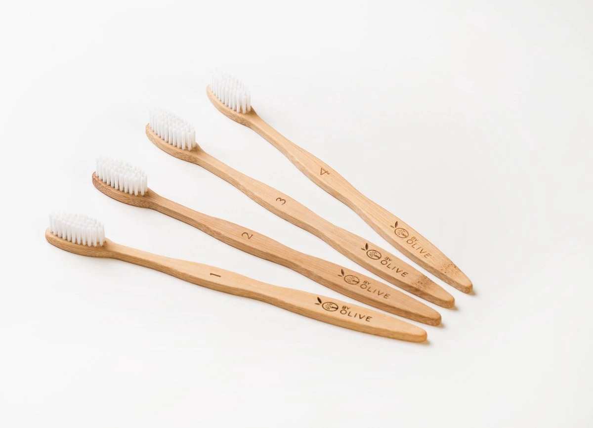 Bamboe Tandenborstel By Olive 4 St. Genummerd 100% Moso Bamboo 6 Bamboe Tandenborstel By Olive 4 St. Genummerd 100% Moso Bamboo - Afbeelding 6