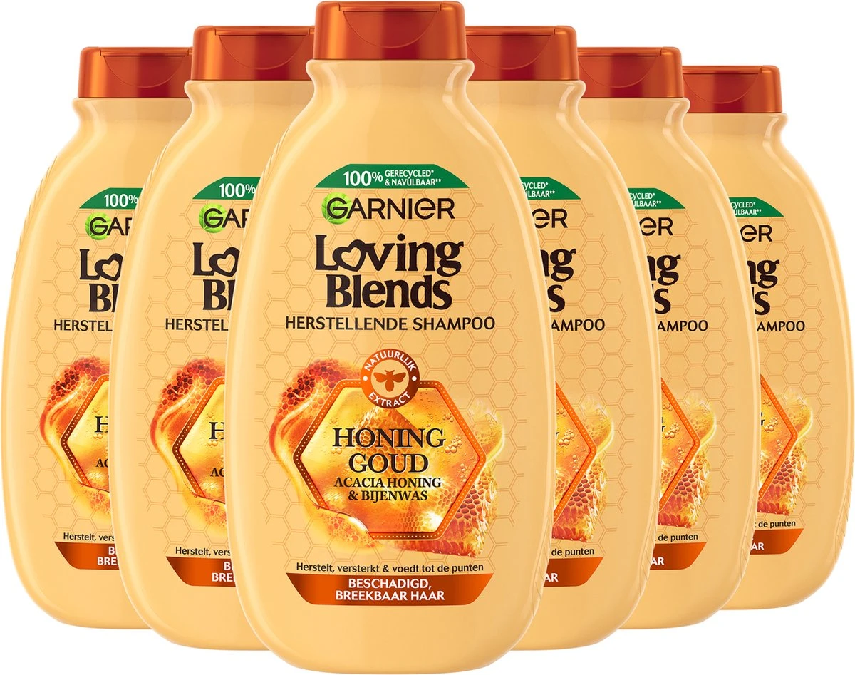Garnier Loving Blends Honing Goud Herstellende Shampoo - 6 X 300 Ml 1 Garnier Loving Blends Honing Goud Herstellende Shampoo - 6 X 300 Ml