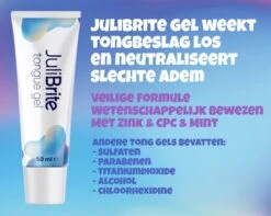 JuliBrite® Tong Gel (50ML) & Tongschraper - Reinigt Witte Tong Aanslag - Tegen Slechte Adem - Met Zink & CPC - Tongreiniger Set - Halitose & Beslagen Tong 10 JuliBrite® Tong Gel (50ML) & Tongschraper - Reinigt Witte Tong Aanslag - Tegen Slechte Adem - Met Zink & CPC - Tongreiniger Set - Halitose & Beslagen Tong -Verzorgingsproducten 1200x959 2