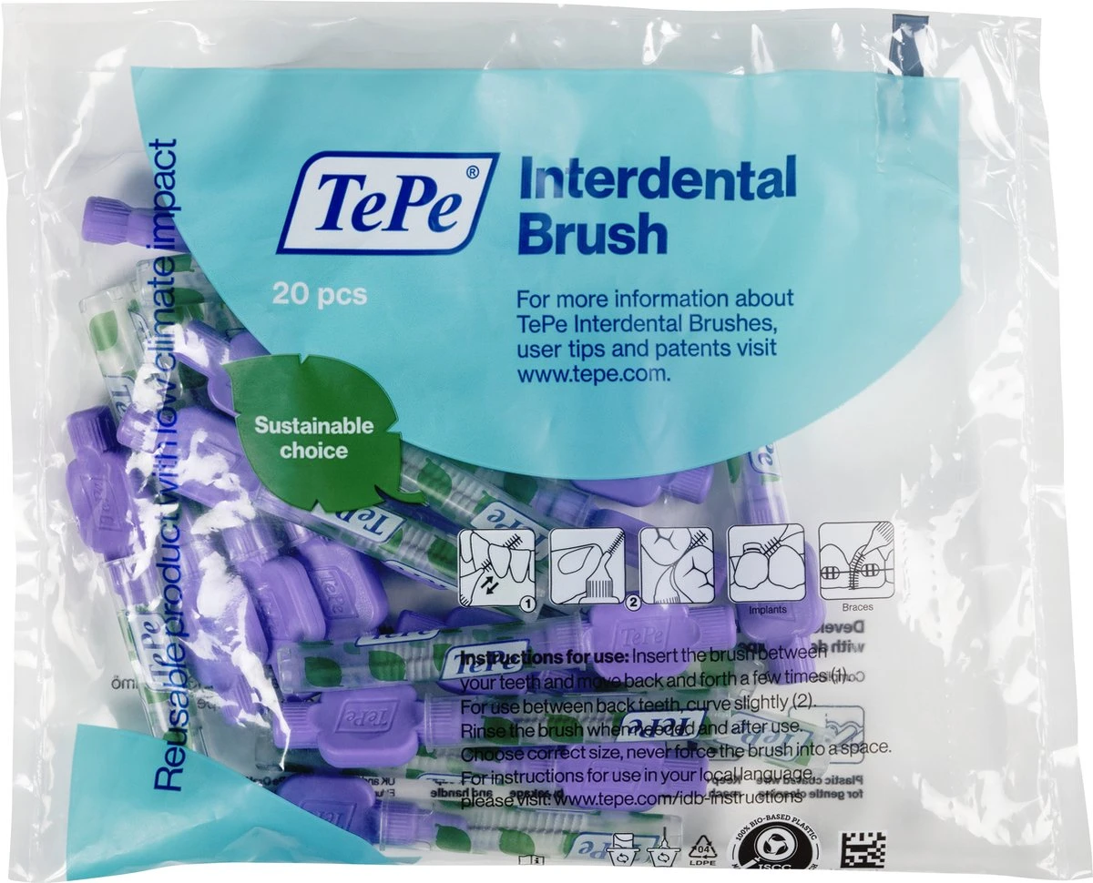 TePe Interdentale Ragers Original Paars ISO Maat 6 – 1,1 Mm (20 Stuks) 2 TePe Interdentale Ragers Original Paars ISO Maat 6 – 1,1 Mm (20 Stuks) - Afbeelding 2