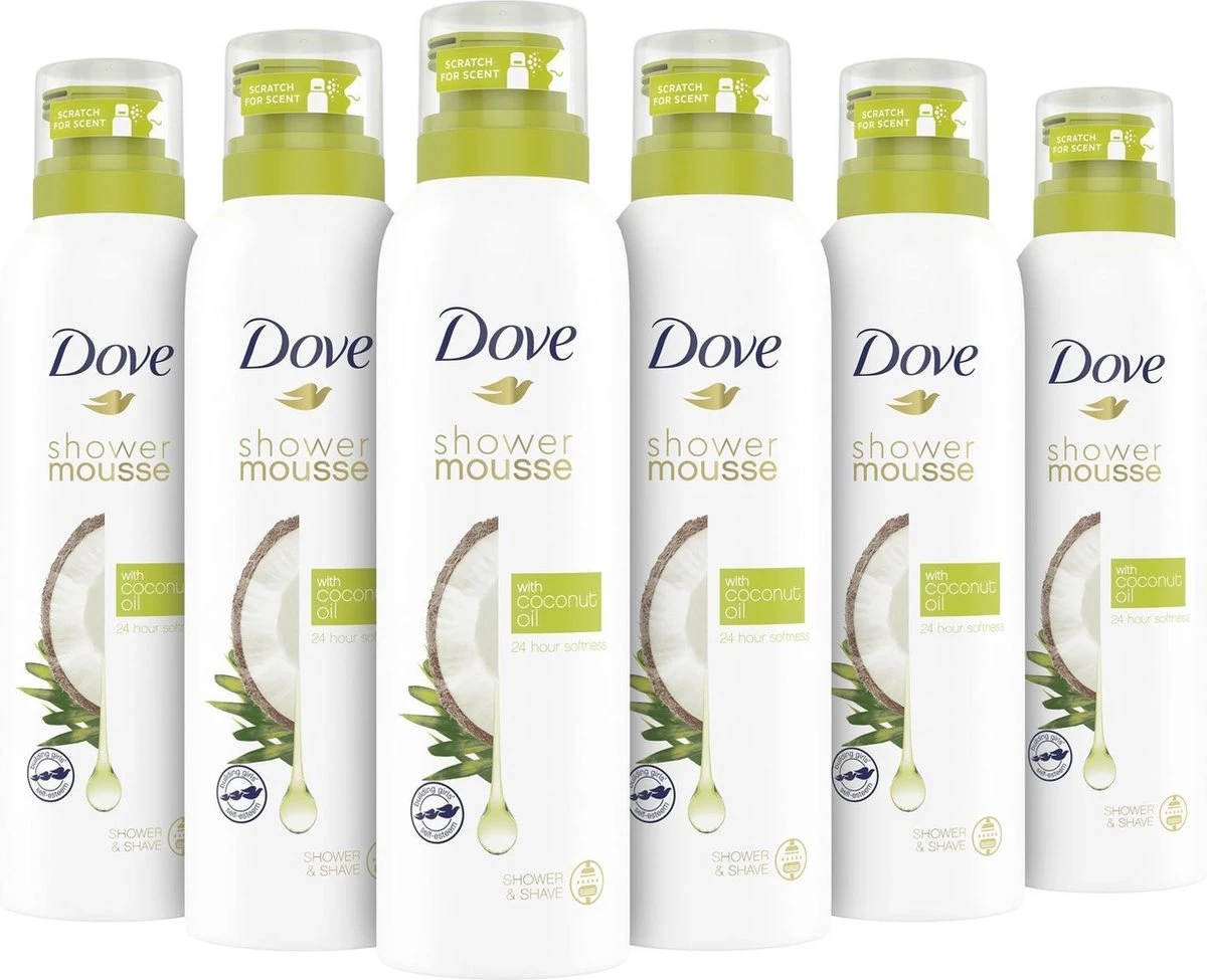 Dove Coconot Oil Doucheschuim - 6 X 200ml - Voordeelverpakking 1 Dove Coconot Oil Doucheschuim - 6 X 200ml - Voordeelverpakking