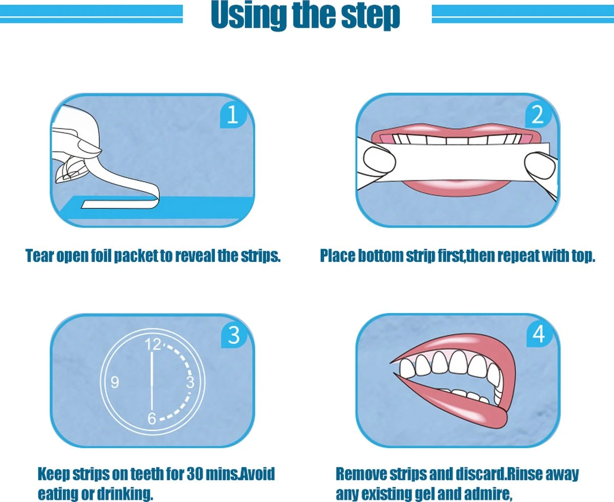 Merkloos Tanden Bleken - Witte Tanden - 5D White Teeth Whitening Strips - Teeth Whitening Strips - 28x Tandenbleek Strips - Zonder Peroxide (0%) 2 Merkloos Tanden Bleken - Witte Tanden - 5D White Teeth Whitening Strips - Teeth Whitening Strips - 28x Tandenbleek Strips - Zonder Peroxide (0%) - Afbeelding 2