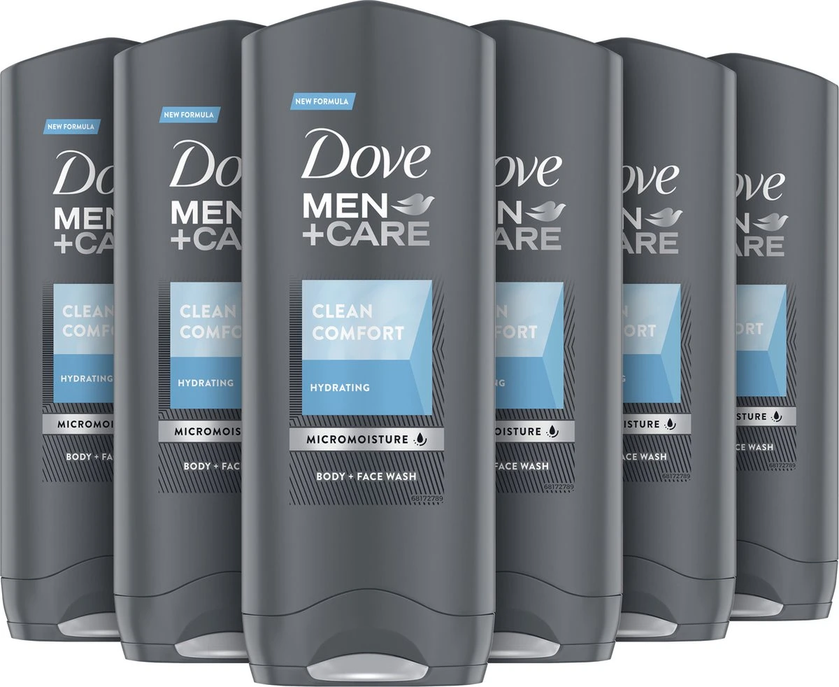 Dove Men+Care Clean Comfort Verzorgende Douchegel - 6 X 250 Ml - Voordeelverpakking 2 Dove Men+Care Clean Comfort Verzorgende Douchegel - 6 X 250 Ml - Voordeelverpakking - Afbeelding 2