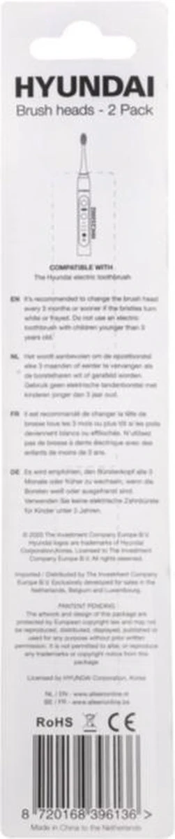 Hyundai - Elektrische Tandenborstel - Opzetborstel - Zwart - 2 Stuks 2 Hyundai - Elektrische Tandenborstel - Opzetborstel - Zwart - 2 Stuks - Afbeelding 2