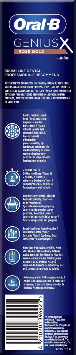 Oral B Oral-B Genius X Elektrische Tandenborstel Rosegold 13 Oral B Oral-B Genius X Elektrische Tandenborstel Rosegold - Afbeelding 13