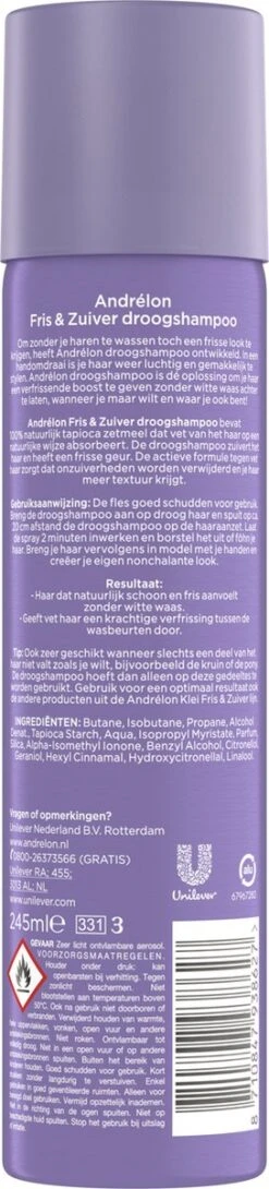 Andrélon Droogshampoo Fris & Zuiver - 6 X 245 Ml - Voordeelverpakking -Verzorgingsproducten 272x1200 3