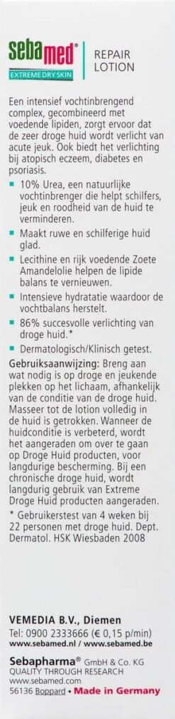 Sebamed Extreme Dry Urea Repair - Lotion 10% - Huidverzorging - 200 Ml 20 Sebamed Extreme Dry Urea Repair - Lotion 10% - Huidverzorging - 200 Ml -Verzorgingsproducten 292x1200 1