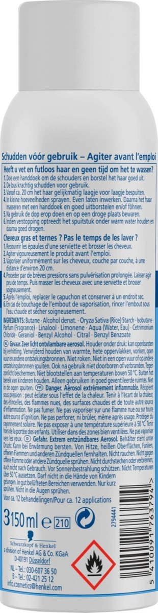 Schwarzkopf Fresh Droogshampoo 6x 150ml 3 Schwarzkopf Fresh Droogshampoo 6x 150ml - Afbeelding 3