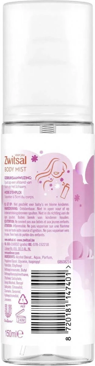 Zwitsal Body Mist Pink Blossom - 150 Ml 2 Zwitsal Body Mist Pink Blossom - 150 Ml - Afbeelding 2
