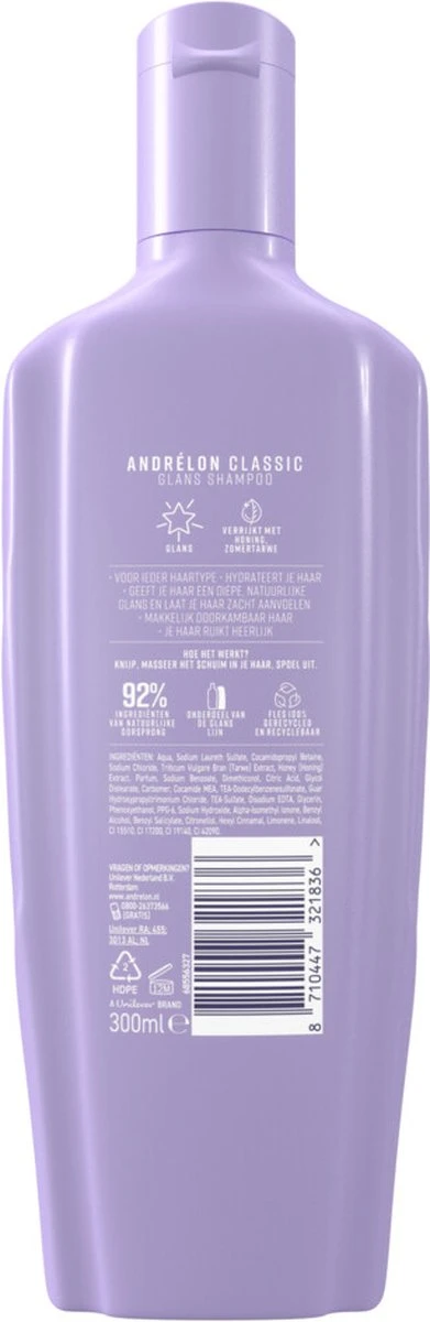 Andrélon Classic Glans Zomer Tarwe Shampoo - 6 X 300ml - Voordeelverpakking 2 Andrélon Classic Glans Zomer Tarwe Shampoo - 6 X 300ml - Voordeelverpakking - Afbeelding 2