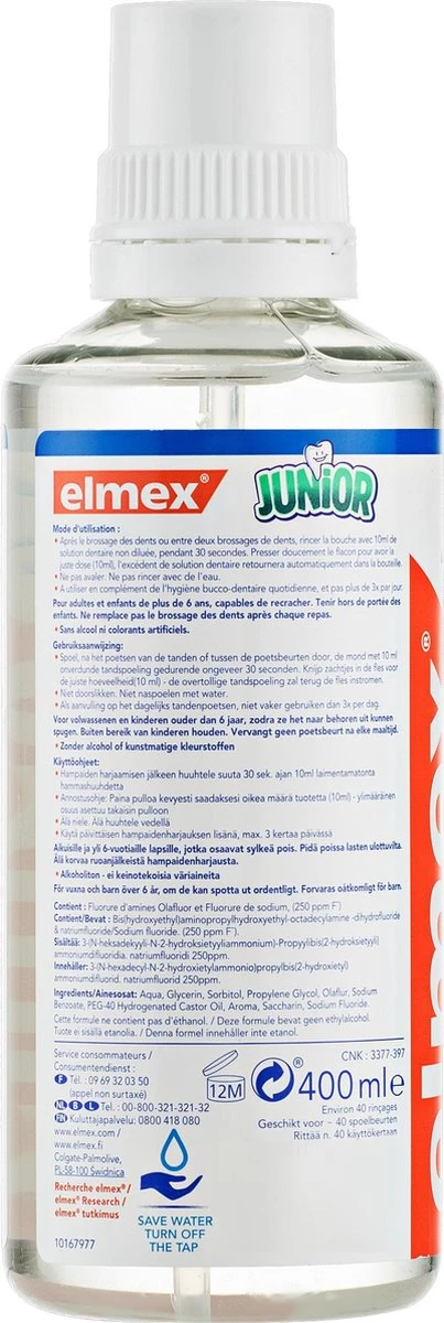 Elmex Junior (6-12 Jaar) Mondwater - 2 X 400ml - Voordeelverpakking 5 Elmex Junior (6-12 Jaar) Mondwater - 2 X 400ml - Voordeelverpakking - Afbeelding 5