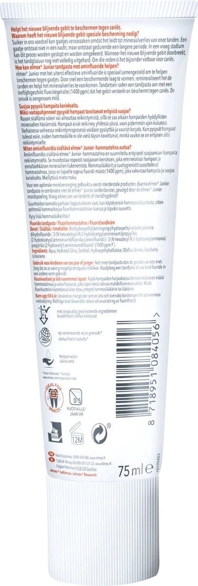 Elmex Junior 5-12 Jaar Kindertandpasta 6 X 75ml - Voordeelverpakking 7 Elmex Junior 5-12 Jaar Kindertandpasta 6 X 75ml - Voordeelverpakking - Afbeelding 7