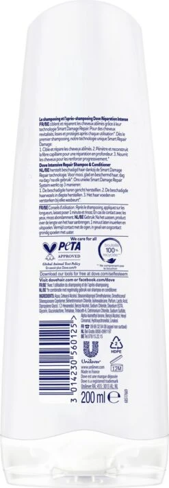 Dove Intensive Repair Conditioner - 6 X 200 Ml - Voordeelverpakking -Verzorgingsproducten 417x1200 2