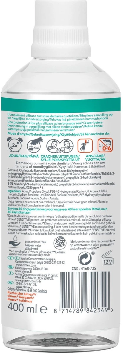 Elmex Sensitive Mondwater - 2 X 400 Ml - Voordeelverpakking 7 Elmex Sensitive Mondwater - 2 X 400 Ml - Voordeelverpakking - Afbeelding 7