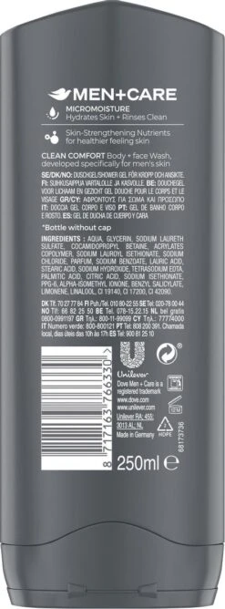 Dove Men+Care Clean Comfort Verzorgende Douchegel - 6 X 250 Ml - Voordeelverpakking 9 Dove Men+Care Clean Comfort Verzorgende Douchegel - 6 X 250 Ml - Voordeelverpakking -Verzorgingsproducten 444x1200 6