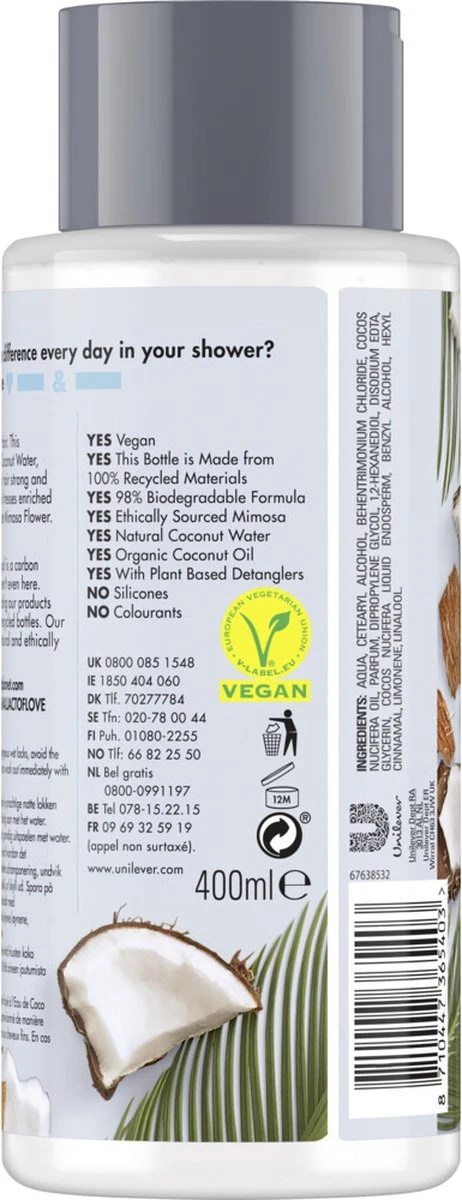 Love Beauty And Planet Conditioner Coconut Water & Mimosa Volume & Bounty - 400 Ml 2 Love Beauty And Planet Conditioner Coconut Water & Mimosa Volume & Bounty - 400 Ml - Afbeelding 2