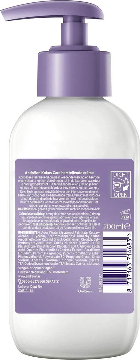 Andrélon Special Kokos Care Haarcrème - 6 X 200 Ml - Voordeelverpakking 4 Andrélon Special Kokos Care Haarcrème - 6 X 200 Ml - Voordeelverpakking - Afbeelding 4