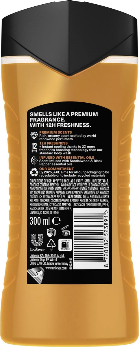 AXE Fine Fragrance Collection Copper Santal Douchegel - 6 X 300 Ml - Voordeelverpakking 3 AXE Fine Fragrance Collection Copper Santal Douchegel - 6 X 300 Ml - Voordeelverpakking - Afbeelding 3