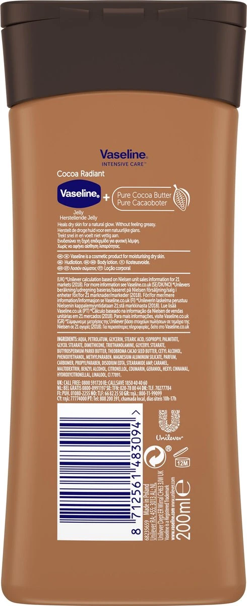 Vaseline® Vaseline Cocoa Radiant Intensive Care Bodylotion - 200 Ml 3 Vaseline® Vaseline Cocoa Radiant Intensive Care Bodylotion - 200 Ml - Afbeelding 3