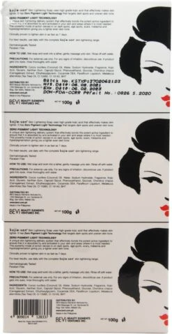 Kojie San Skin Lightening Zeep 3 X 100 Gr 5 Kojie San Skin Lightening Zeep 3 X 100 Gr -Verzorgingsproducten 619x1200