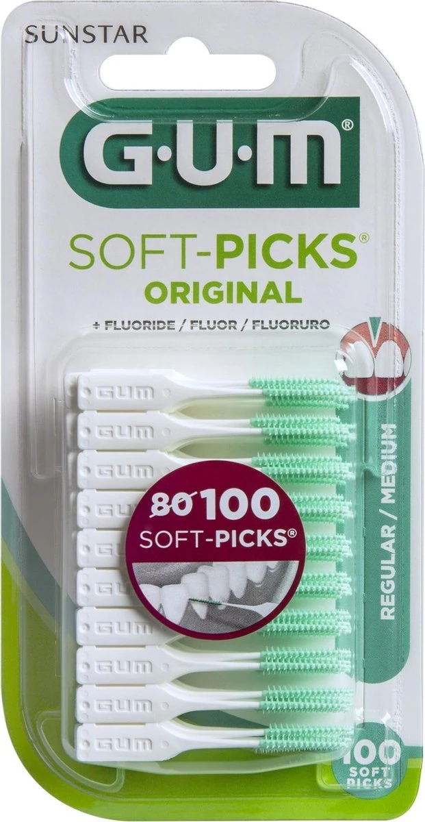 GUM® GUM Soft-Picks Original Regular 100 Stuks 1 GUM® GUM Soft-Picks Original Regular 100 Stuks