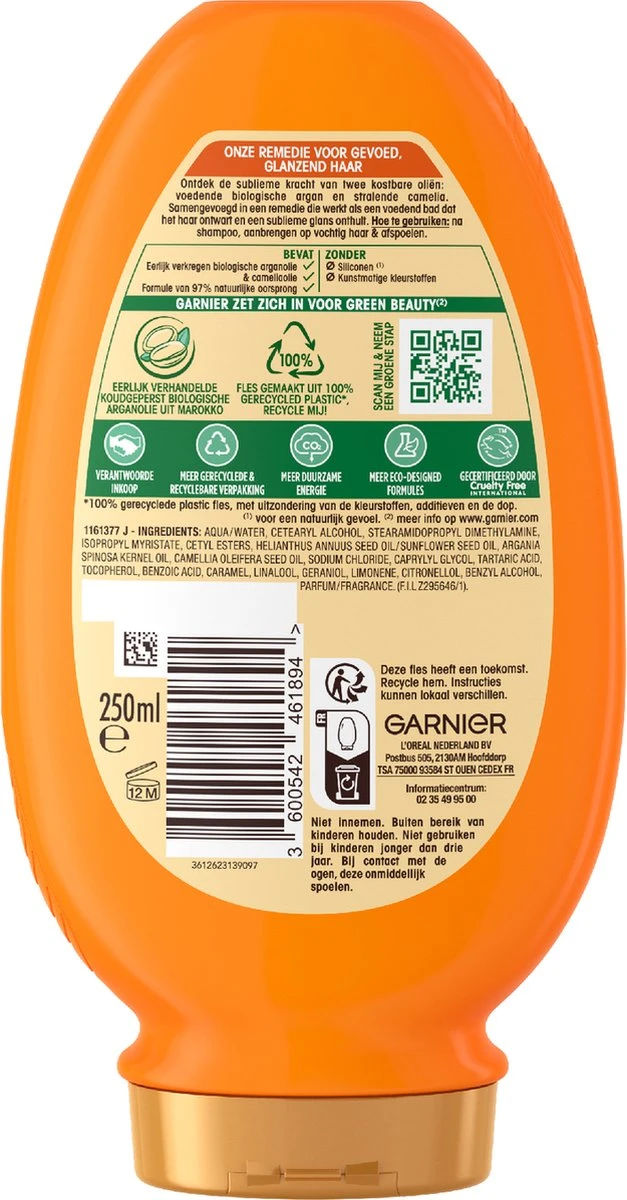 Garnier Loving Blends Conditioner - Argan & Cameliaolie - Droog En Dof Haar - 6 X 250 Ml - Voordeelverpakking 4 Garnier Loving Blends Conditioner - Argan & Cameliaolie - Droog En Dof Haar - 6 X 250 Ml - Voordeelverpakking - Afbeelding 4