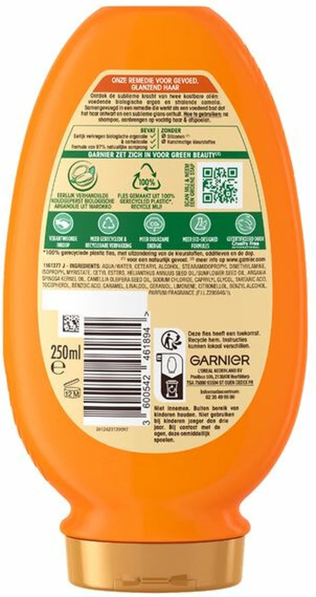 Garnier Loving Blends Conditioner - Argan & Cameliaolie - Droog En Dof Haar - 6 X 250 Ml - Voordeelverpakking 2 Garnier Loving Blends Conditioner - Argan & Cameliaolie - Droog En Dof Haar - 6 X 250 Ml - Voordeelverpakking - Afbeelding 2