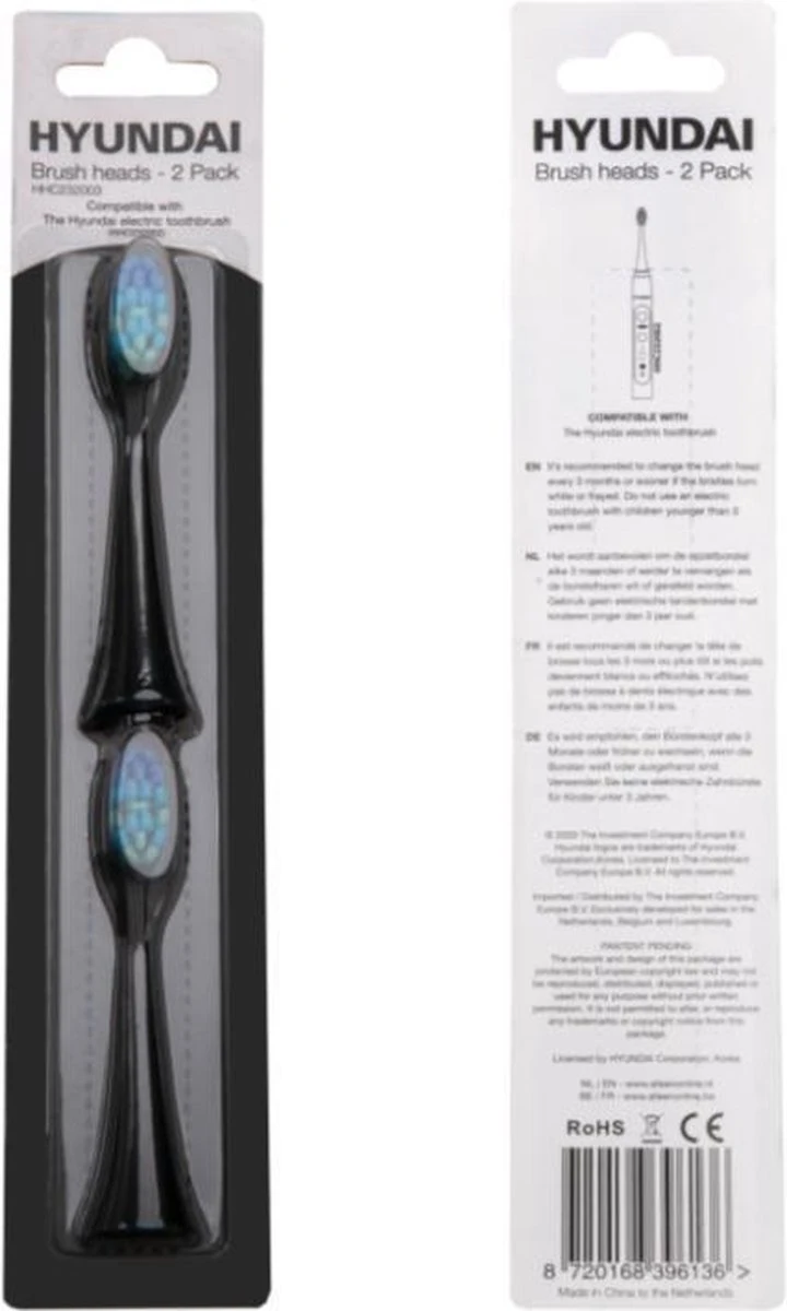 Hyundai - Elektrische Tandenborstel - Opzetborstel - Zwart - 2 Stuks 4 Hyundai - Elektrische Tandenborstel - Opzetborstel - Zwart - 2 Stuks - Afbeelding 4