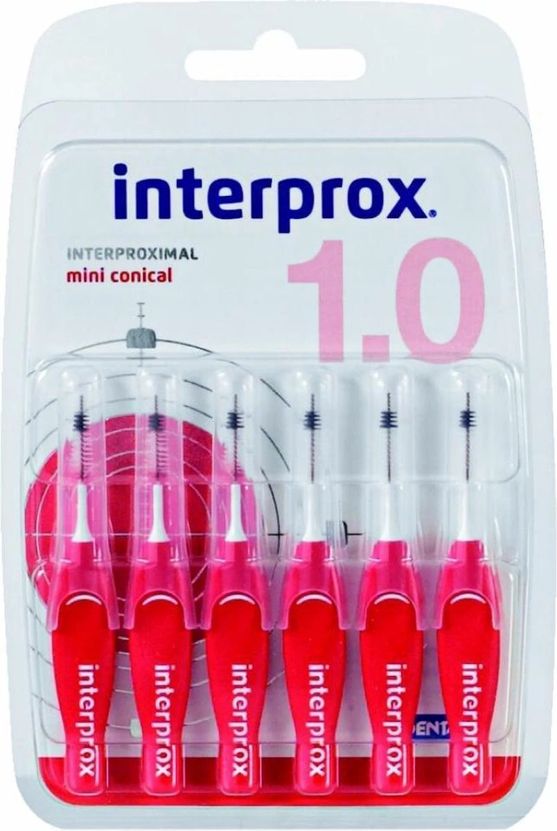 3x Interprox Ragers Mini Conical 1.0 Rood Blister à 6 Ragers 1 3x Interprox Ragers Mini Conical 1.0 Rood Blister à 6 Ragers