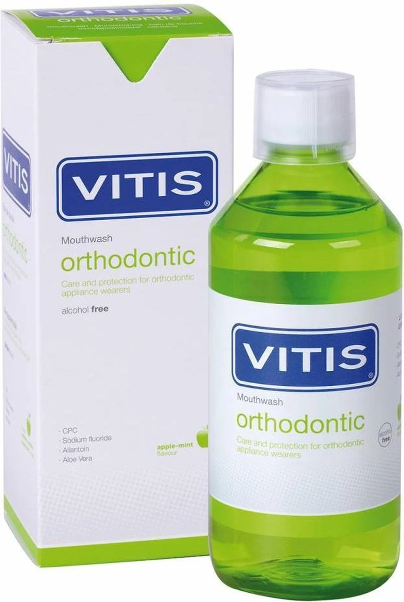 Vitis Orthodontic Mondspoelmiddel - 500 Ml - Mondwater 2 Vitis Orthodontic Mondspoelmiddel - 500 Ml - Mondwater - Afbeelding 2