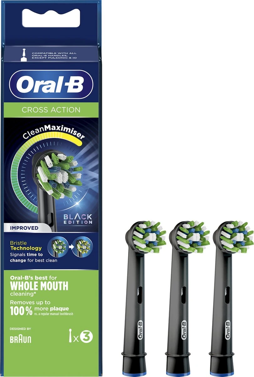 Oral B Oral-B CrossAction - Met CleanMaximiser-technologie - Opzetborstels - Zwart - 3 Stuks 9 Oral B Oral-B CrossAction - Met CleanMaximiser-technologie - Opzetborstels - Zwart - 3 Stuks - Afbeelding 9