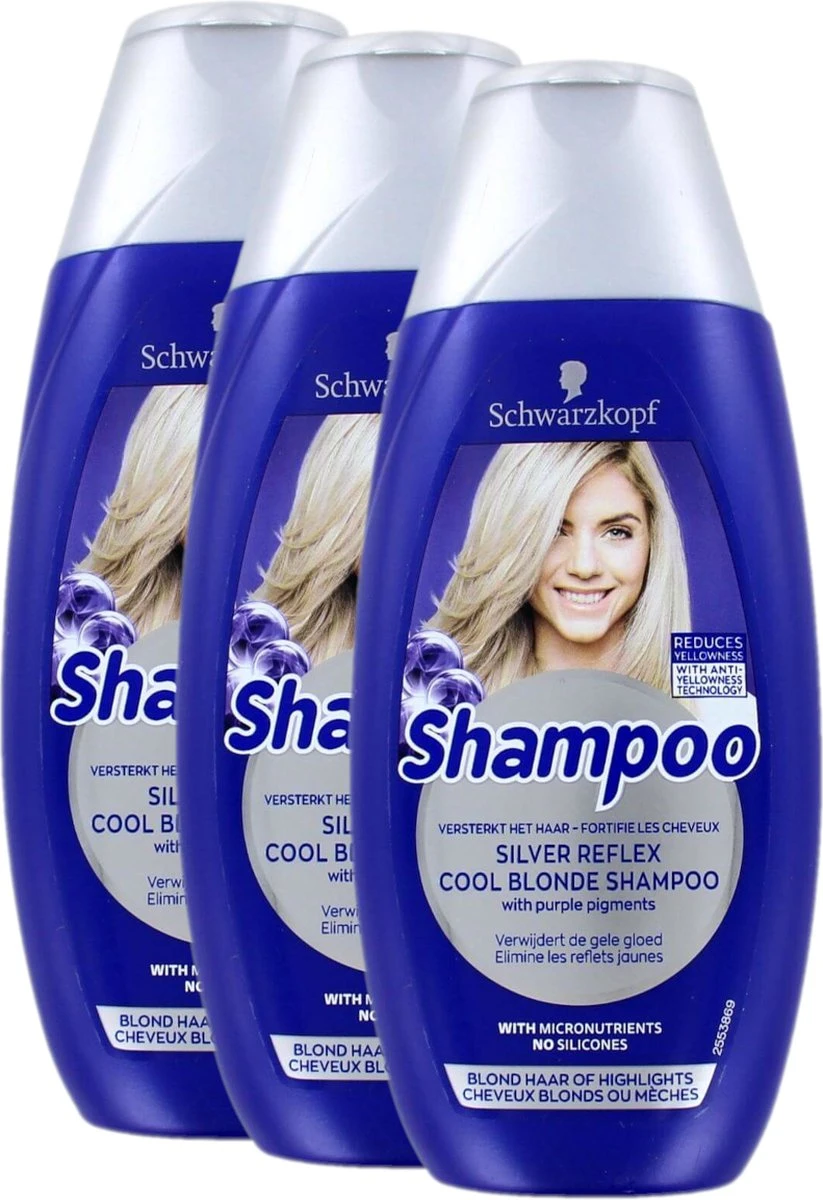 Schwarzkopf Shampoo - Reflex Silver (Zilvershampoo) - Voordeelverpakking 3 X 250 ML 1 Schwarzkopf Shampoo - Reflex Silver (Zilvershampoo) - Voordeelverpakking 3 X 250 ML