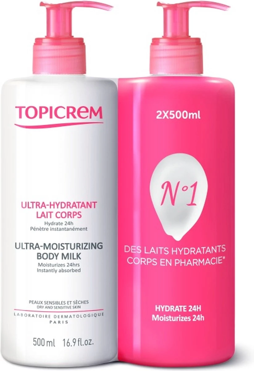 Topicrem Ultra-Moisturizing Body Milk 2x500ml 5 Topicrem Ultra-Moisturizing Body Milk 2x500ml - Afbeelding 5