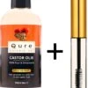 Castor Olie 100ml + 10ml Handige Gevulde Buisje Met Borstel | 100% Puur & Onbewerkt | Wonderolie | Plantaardige Castorolie, Ricinusolie | Koudgeperste Castor Oil Voor Haar, Huid, Wenkbrauw En Wimpers