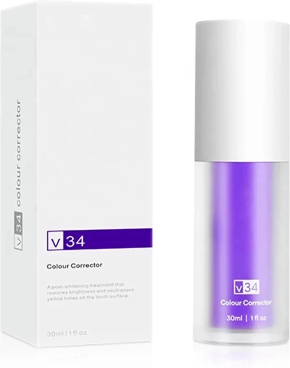 Merkloos V34 Colour Corrector Tandpasta - Witte Tanden - Paarse Tandpasta - Hismile - Tanden Bleken - Tandpasta 1 Merkloos V34 Colour Corrector Tandpasta - Witte Tanden - Paarse Tandpasta - Hismile - Tanden Bleken - Tandpasta